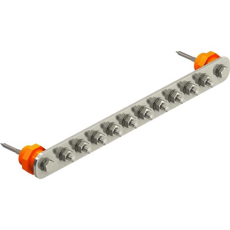 OBO Bettermann Barra de equipotencial BigBar / 10 conexiones 10xM10 acero inoxidable, inoxidable A2 1.4301, 5015866