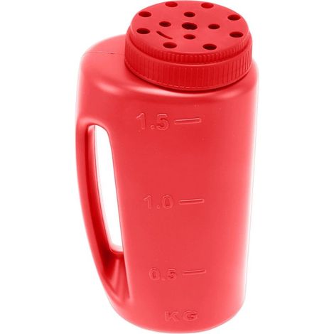 Épandeur d'engrais manuel, épandeur de semences pour gazon, pot à semences de sel rouge (1/5)