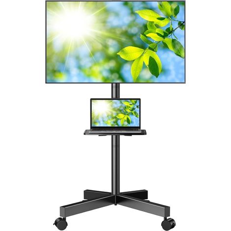 Support TV roulettes Support TV Pied sur roulettes Mobile Meuble TV Chariot pour Television de 23-60 Pouces-LCD/LED/Incurvés,Support TV Pied sur roulettes Supporte 40 kg, Max VESA 400x400mm (1/5)