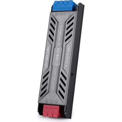 Transformateur 220V 24V LED Transfo 200W DC Convertisseur LED Driver Ultra Mince , d'alimentation Basse Tension Transfo de Tension Constante (1/5)