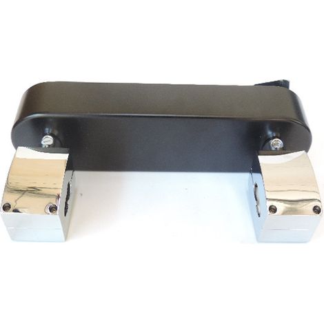 Alimentation 230V noir et chrome (micro rayures) sur patere pour rail monophasé 16A 1 allumage EASYTEC II Shortbox SLV (1/4)