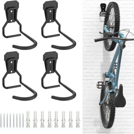 Crochets Vélo en Fer, Supports de Cintre Mural Robustes, Rangement Pratique pour Maison et Garage, Noir Odipie (1/4)