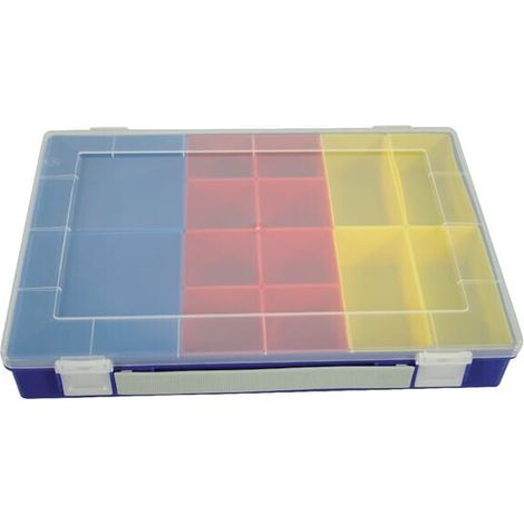 Caja de surtido con 14 compartimentos de polipropileno azul'335 x 225 x 55 mm H眉nersdorff H脺NERSDORFF WE6008 14