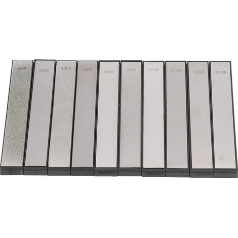 Lot 10 pierres à aiguiser barres multi-grains pour affûtage et polissage couteaux (1/5)
