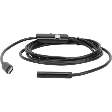 Endoscope industriel de 7 mm de diamètre et 2 m de câble, caméra d'inspection USB type C/microUSB pour le diagnostic des obstructions de canalisations et de structures internes mécaniques. (1/5)