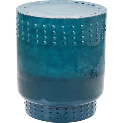 Mesa auxiliar de metal mesa de centro decoración hierro azul Abra