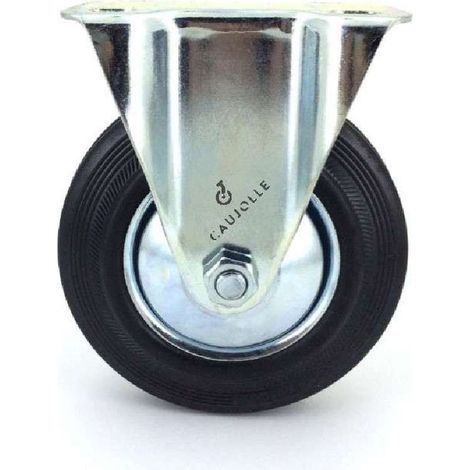 RUEDA 125 FIJA METAL/GOMA DISCO ANTIHIL.NEGRA 150K