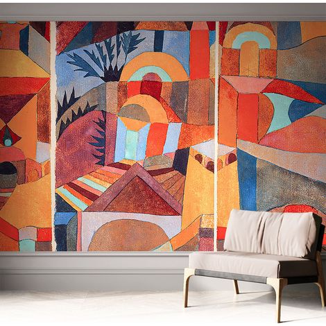 Tapete adhésive moderne pour salon et chambre à coucher Décoration rapide avec colle Mosaïque colorée 312x219 cm (1/5)
