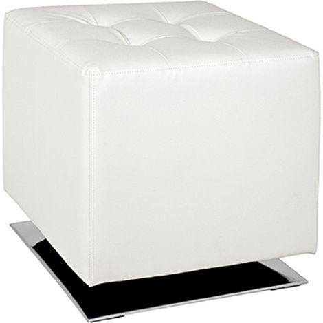 Tabouret tournant chromé-blanc L40 x H42 x P40 cm