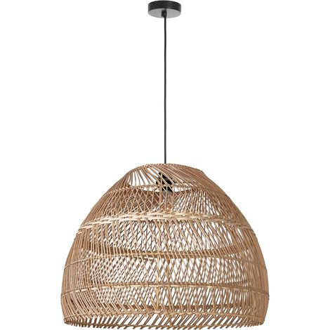 Suspensión VIETNAM Small E27 15W Mimbre oscuro Negro (1/3)