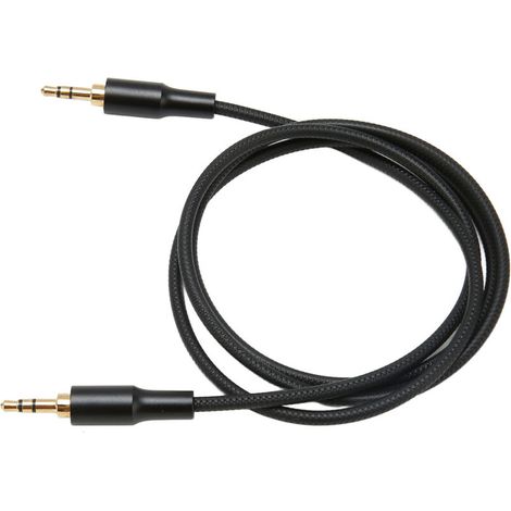 3,5-mm-Stereo-Audiokabel aus geschirmtem Nylon für Autoradio, Lautsprecher und Kopfhörer – 1 Meter, Schwarz (1/5)