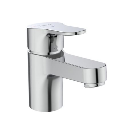 Porcher – Mitigeur de lavabo monotrou avec vidage plastique – Bec fixe avec aérateur intégré – Limiteur de débit 5L/min – Poignée métal – Flexibles anti-torsion PEX 3/8 (1/5)