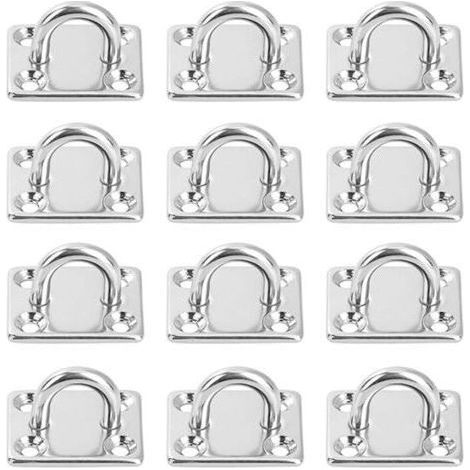 12 Pièces Platine Oeil INOX M6 Platine Ancrage INOX Crochet Oeillet Plaque a Oeillet Carré Crochets de Plafond Support Anneau Mural pour Accrocher des Objets Crochets de Fixation (1/5)