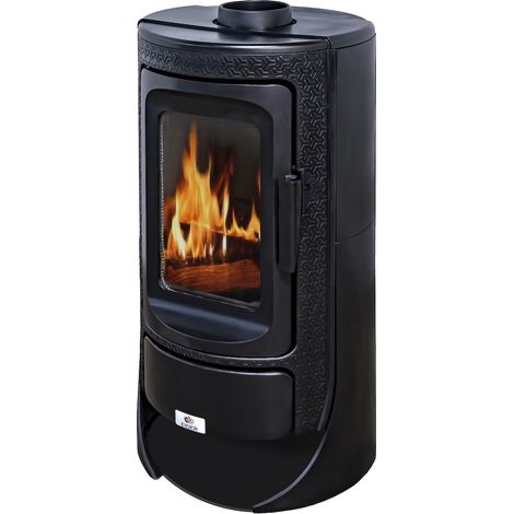 Poêle à bois Royce 9,2 kW – Capacité jusqu'à 205 m³ – Dimensions H.97 x l.48 x P.49 cm – Évacuation 150 mm – Classe énergétique A