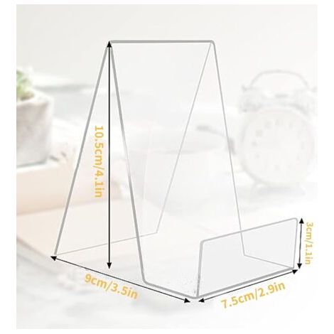 8 serre-livres en acrylique transparent, 7,5 x 10,5 cm, supports de livres en plastique, présentoirs pour photos, livres et cahiers (1/4)