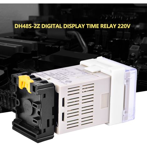 Relais temporisé double DH48S-2Z 220 V à affichage numérique avec embase. (1/5)