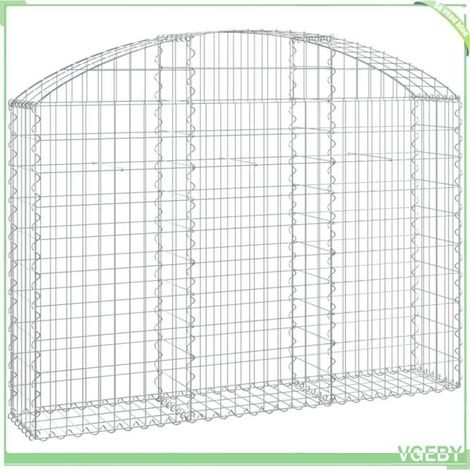 Panier de gabion arqué - FAFEICY - 153445 - 150x30x100/120 cm - Fer galvanisé - Fil 3,5 mm (1/4)