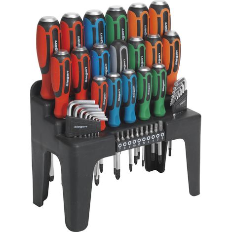 SEALEY SCREWDRIVER SET 44PC SOFT GRIP HAMMER THRU BIT HEX ALLEN TORX KEY S01106 (1/5)