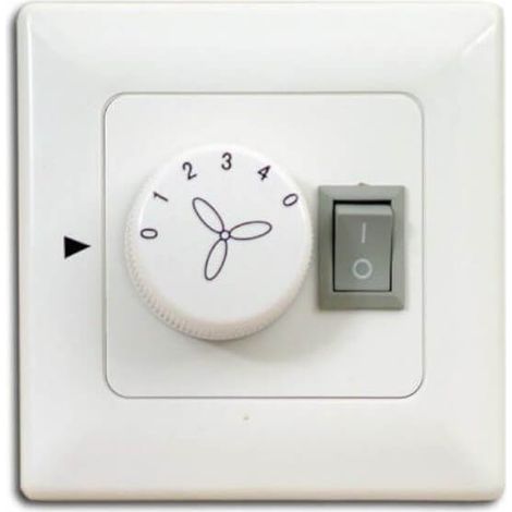 Interrupteur mural pour ventilateur de plafond avec éclairage - montage en surface