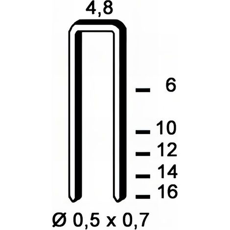 14 000 agrafes galvanisées U-16 - 4,8 x 16 x D. 0,5 x 0,7 mm - 6U-161 - Alsafix