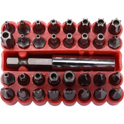 Coffret Embouts 1/4" - 33 Pièces Torx HEX TRI Torq - 25 mm - Pour Visseuse À Chocs Et Clé À Cliquet - 1 Unité