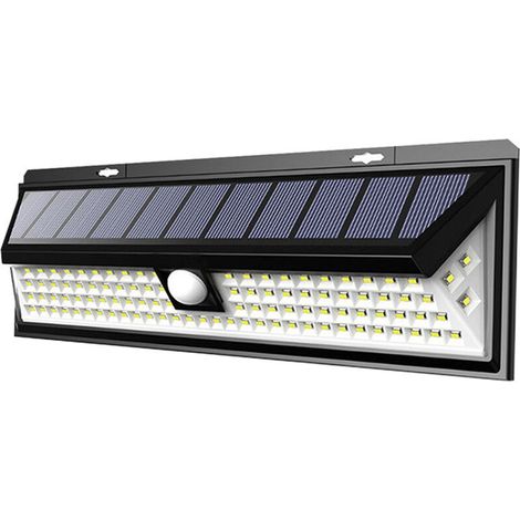 1 Pack Security Outdoor Motion Sensor Solar Wall Light Black -90 LED Without Remote (1/5)