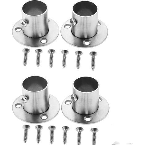 Set da 4 fascette in acciaio inox per armadio, tubi, supporto e staffa, connessione tra tubi, appendiabiti da 22 mm (1/5)