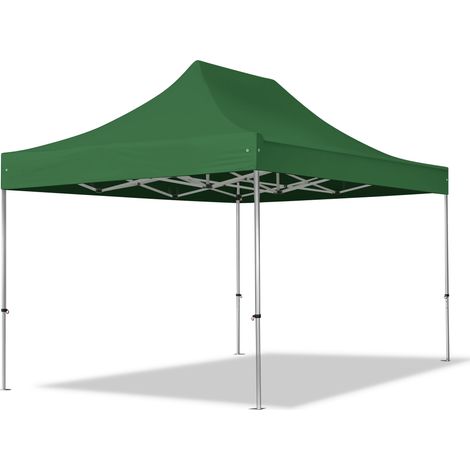 3x4.5m Pop Up Gazebo PROFESSIONAL Aluminium 40 mm, dark green High Performance Polyester approx. 400g/m²