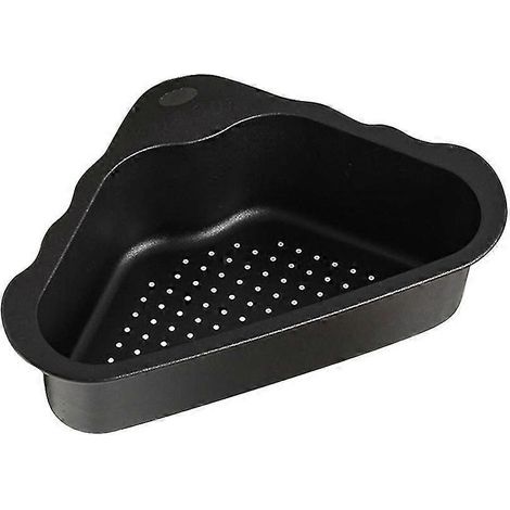 Abflusskorb, Edelstahl, für Küchenrückstände, Filterregal, Waschbecken, dreieckiger Abflusskorb, schwarz (1/4)