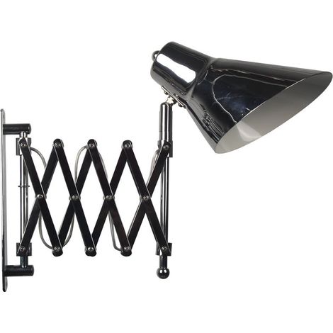LAMPADA DA PARETE DI DESIGN INTERRUTTORE STAFFA REGOLABILE SUPPORTO E27 CROMO (1/8)