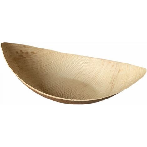 Bol jetable Bateau 23x13 cm en feuille de palmier - 25 pièces - Ecobioshopping (1/3)