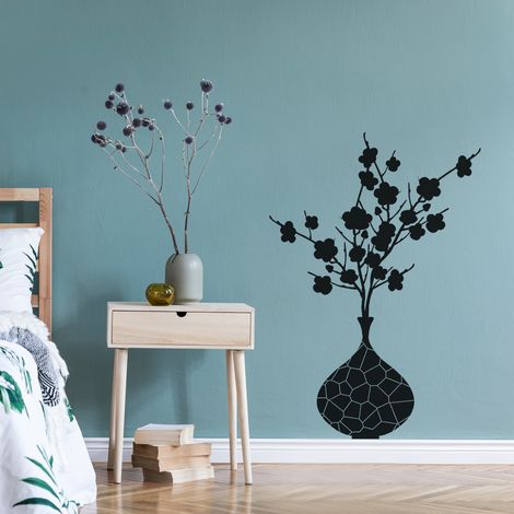Sticker Mural - Bouquet Fleurs - 17x25 cm - Noir (1/3)