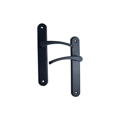 Quincadeco – Poignée de porte intérieure sans trou – Aluminium époxy gris RAL 7016 – Entraxe 195mm – Épaisseur 38 à 46mm – Design moderne