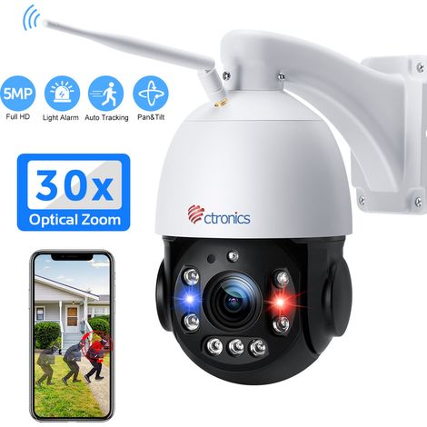 Caméra de surveillance extérieure 5MP WiFi – Vision nocturne jusqu'à 150m – Rotation 355° – Détection de mouvement humaine – IP66 - ZOOM 5 MP (1/5)
