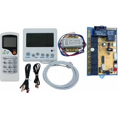 Placa Electrónica Universal Aire Acondicionado AC  Kit PCB de Repuesto con Mando y Transformador  Sistema ON-OFF 220V