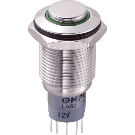 TRU COMPONENTS 701933 LAS2GQH-11E/G/12V/S/P Vandalismusgeschützter Drucktaster 250 V/AC 3 A 1 x Ein/