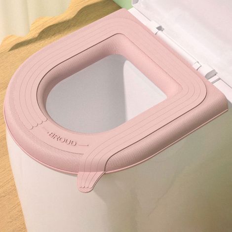 Coussin De Siège De Toilette EVA - 43 X 38 Cm - Imperméable Antidérapant Avec Poignée - Pour Toilettes Standard - 1 Pièce (1/4)