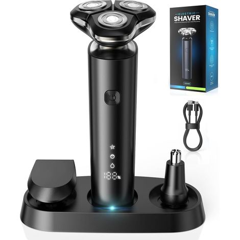 Rasoir Électrique Homme 3 en 1, Rasoir Electrique Tondeuse Barbe Hommes (1/5)