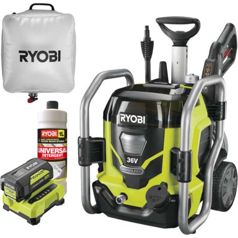 Pack RYOBI Nettoyeur haute pression Brushless 36V - 1 batterie 4.0Ah - 1 chargeur RPW36X120HI40 - Poche à eau 20L - Détergent universel (1/5)