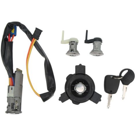 Kit complet de cylindre de serrure de véhicule avec serrure de porte de commutateur d'allumage 4162EW remplacement pour Peugeot 206 206CC