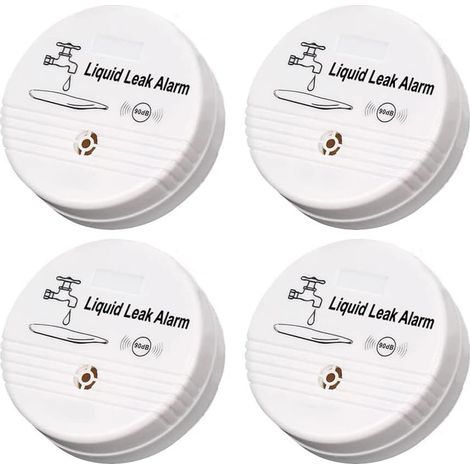 Alarma de fugas, sensor de detección de derrames de líquidos, sensor de agua alimentado por pilas (pilas no incluidas, paquete de 4). (1/4)