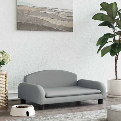 Panier pour chien gris clair, dimensions 70 x 45 x 30 cm, en tissu