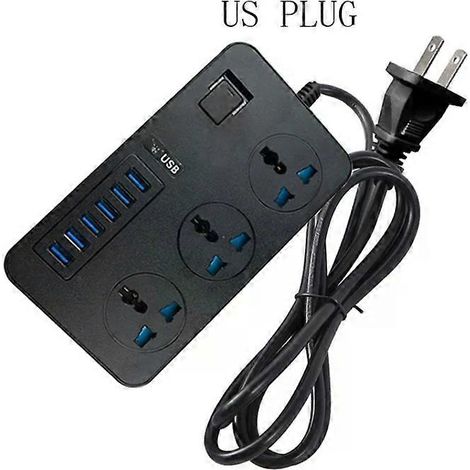 Adaptateur secteur universel multifonctionnel compatible 3000W avec 6 ports USB. (1/5)