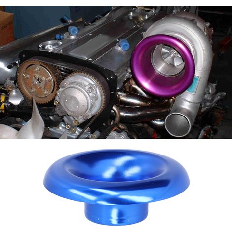 Modification de voiture : klaxon turbo de 73 mm, prise d'air longue décorative bleue (1/5)