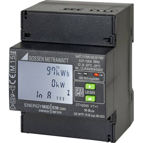 Gossen Metrawatt U2389-V011 U2389-V011 Contatore corrente trifase a muro digitale Approvazione MID: Sì 1 pz. (1/3)