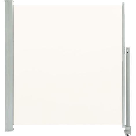 Toldo lateral retráctil/pantalla de privacidad para patio jardín terraza balcón 140 x 300 cm blanco roto 020007226 (1/5)