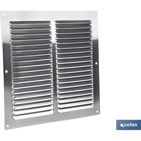Grille de ventilation en aluminium avec moustiquaire intégrée, 20 x 20 cm et 0,6 mm d'épaisseur