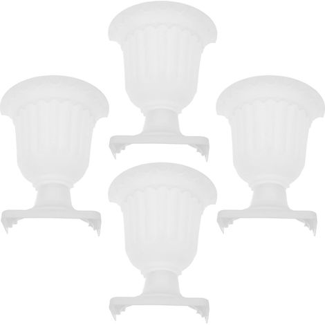 4 jardinières murales rustiques en forme de demi urne et colonne romaine, style vintage, plastique (1/5)