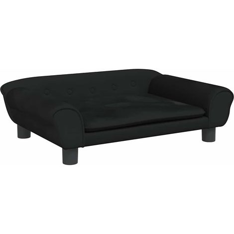 Cama para perros de terciopelo negra 70x48x22 cm vidaXL