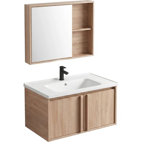 Un Conjunto De Muebles De Baño Con Lavabo Rea Gama T25023 Bxm 80Cm Beige